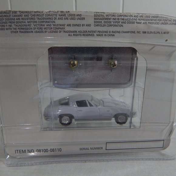 1963 Chevy Corvette; Racing Champions, Inc., 1996  -- ITEM #158 - Picture 3 of 3